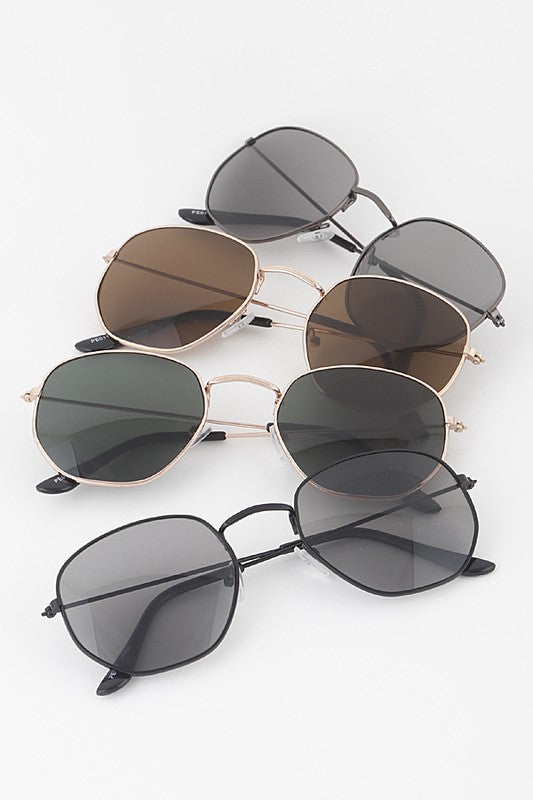 Round Geometric Tinted Sunglasses