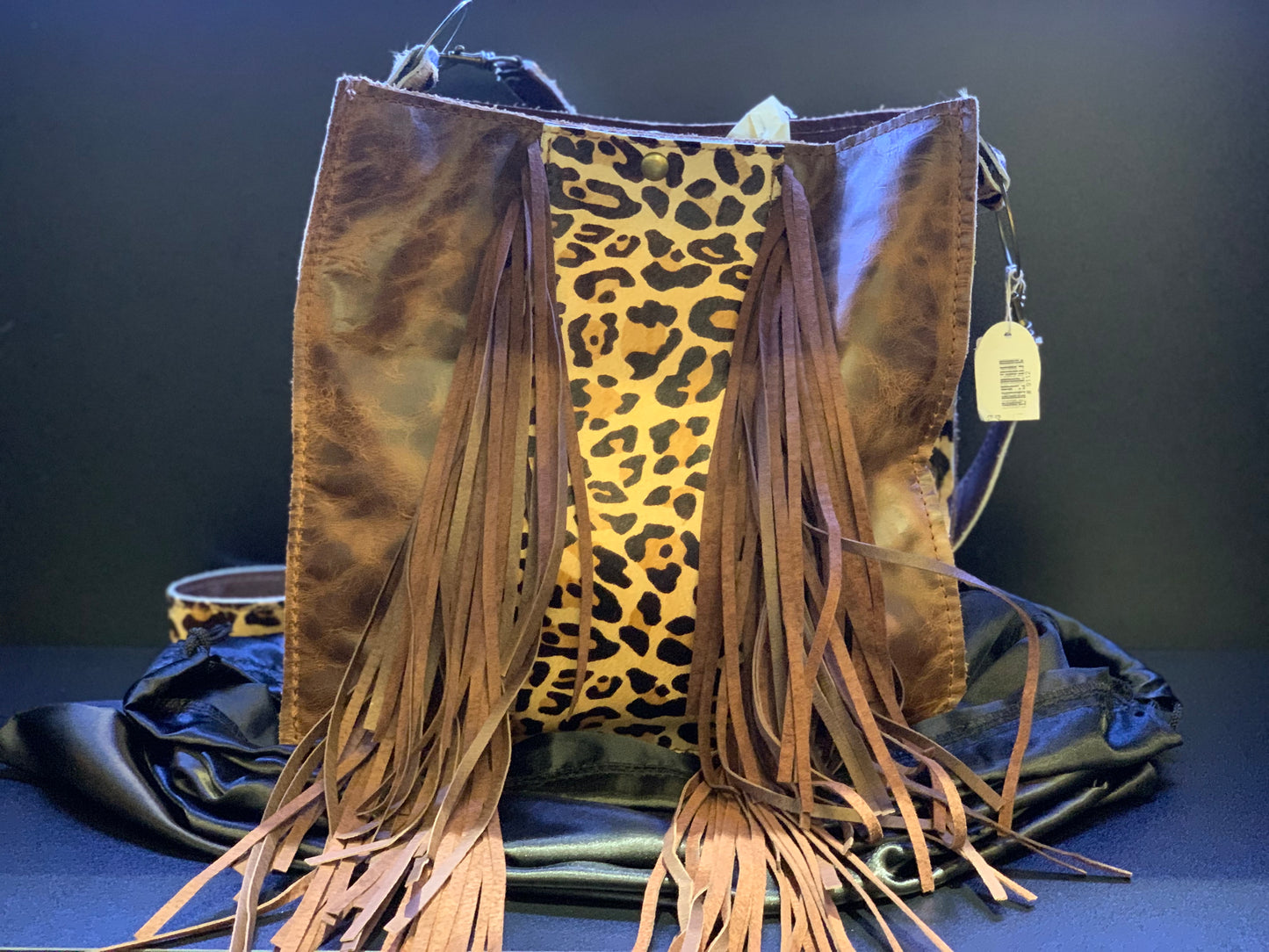 Leopard Fringe Handbag