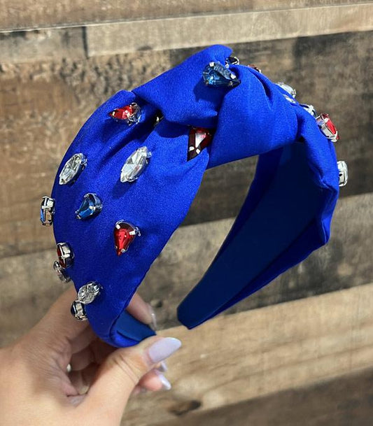 Royal Blue Jeweled Headband